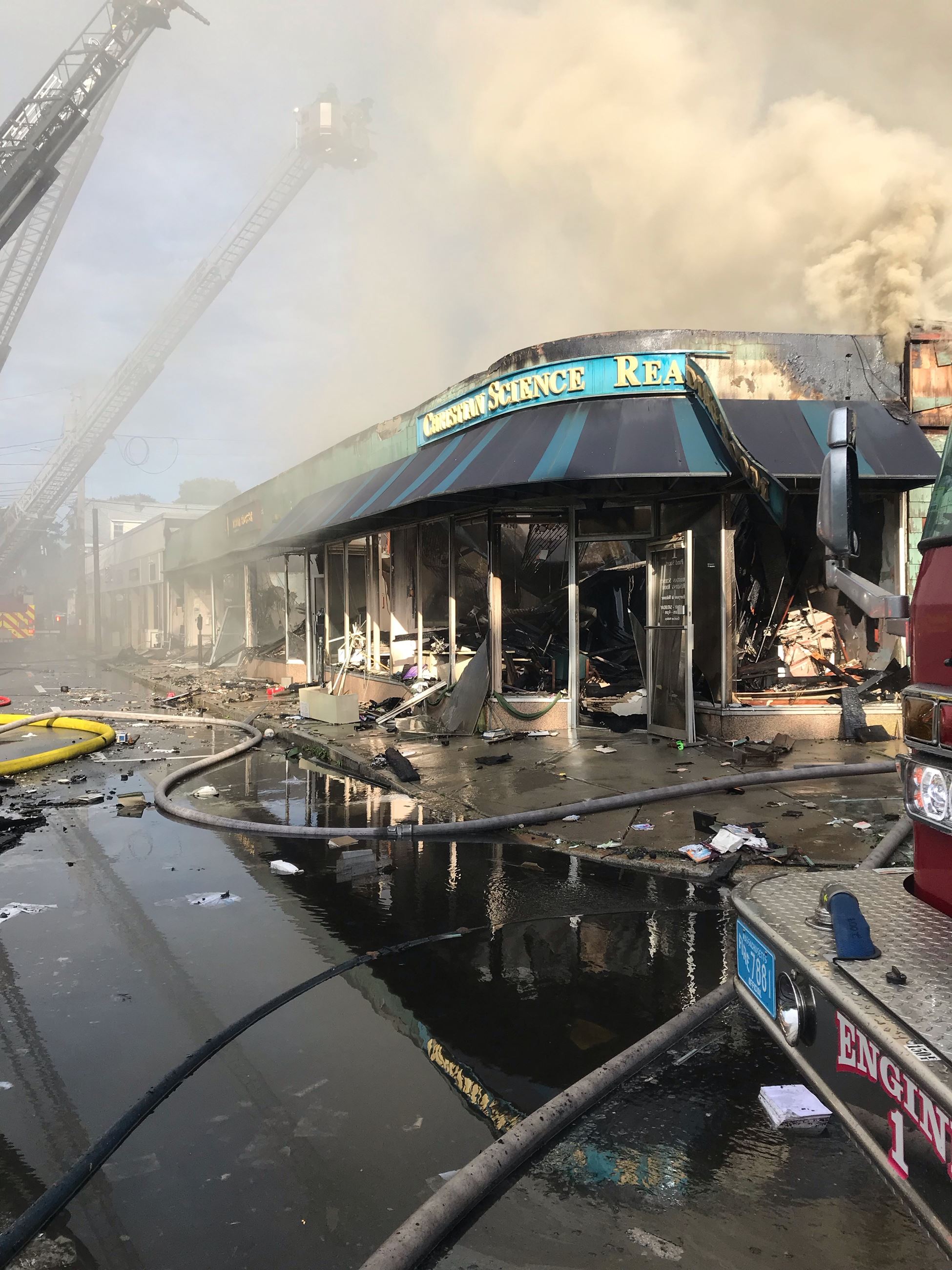 Picture of destroyed Natick businesses