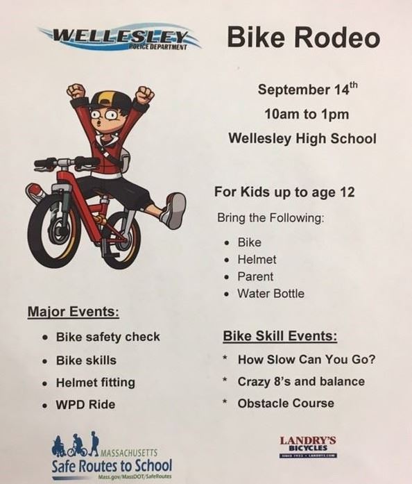 bike rodeo 2919 at Wellesley High School