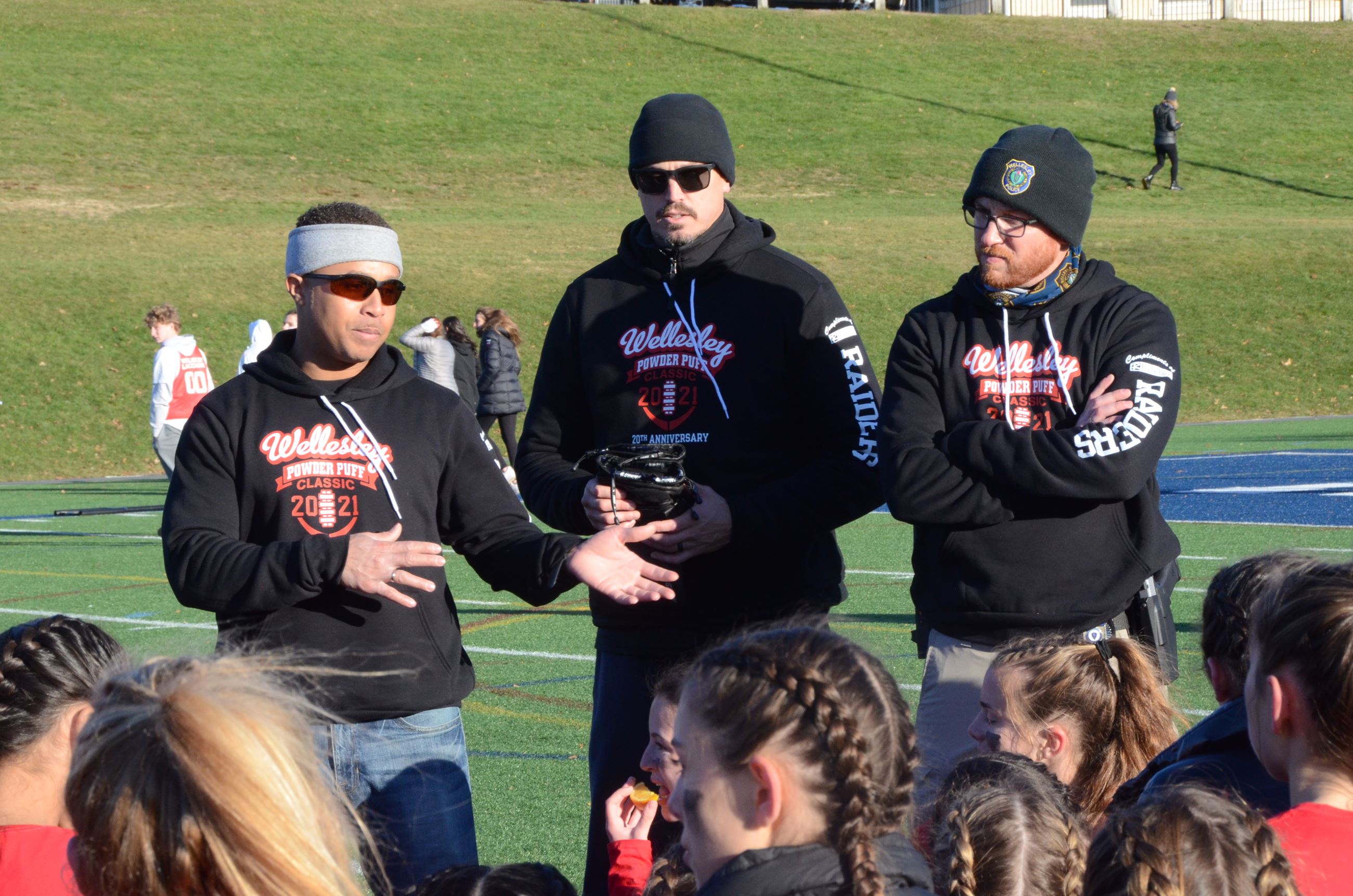 Coaches go over the game and the future.  