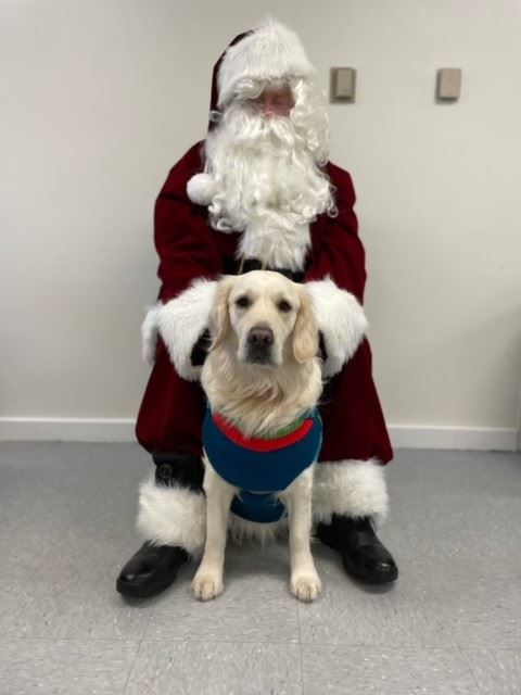Santa and Comfort Care Dog Winnie