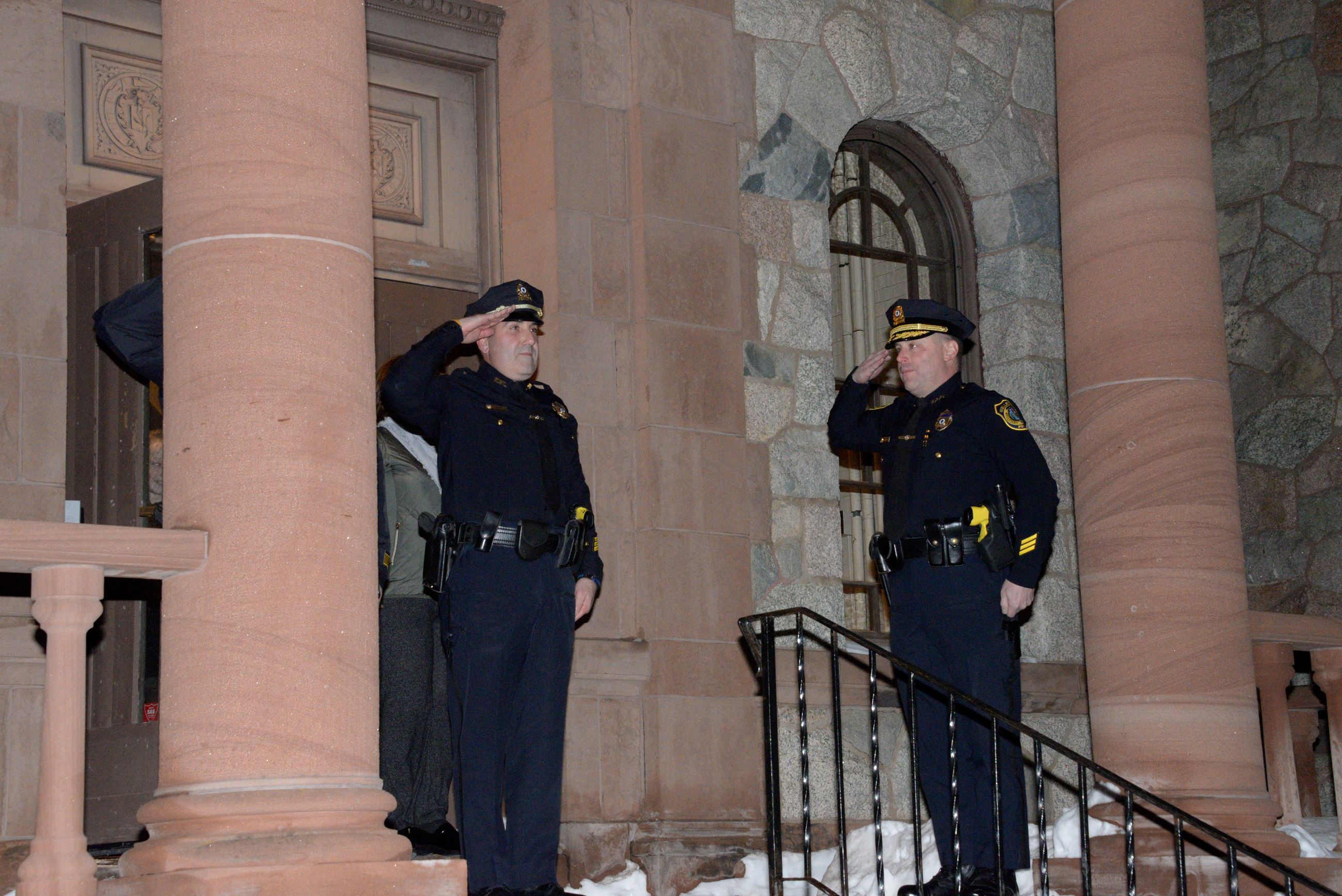 Lt. Renzella salutes members of the WPD.